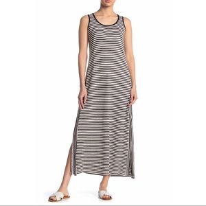 Max Studio high slit striped knit maxi dress